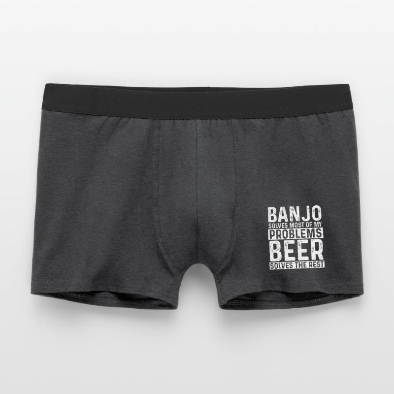Banjo Solves Most Problems Beer Solves The Rest Men's Boxer Shorts