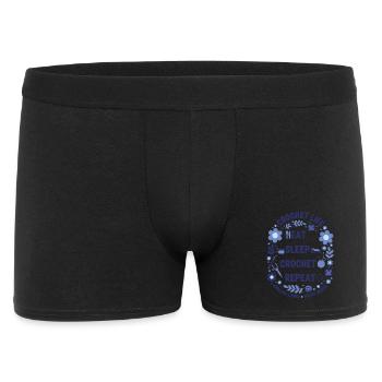 Häkeln Leben Essen Schlaf Häkeln Wiederholen Glückliche Haken - Männer Boxer Shorts - Schwarz - Vorne