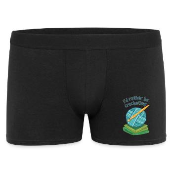 Id Rather Be Crocheting Funny Crochet Lover Yarn - Men's Boxer Shorts - black - Front