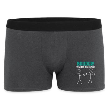 Stick Figure BROTHER TRAIN LEGS Drôle - Boxer Homme - charbon - Devant