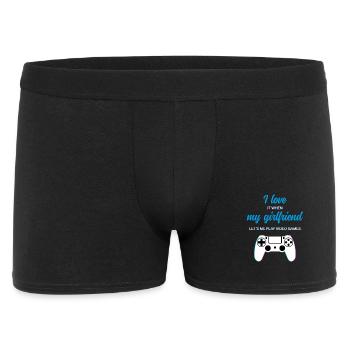 Gaming Love: Girlfriend Lets Me Play - Men's Boxer Shorts - black - Front