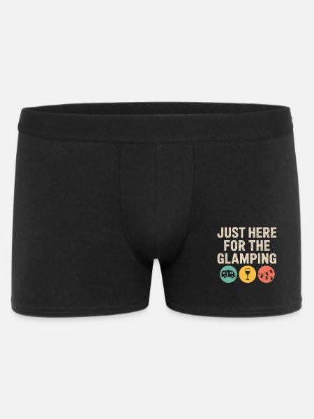 Nur zum Glamping hier - Männer Boxer Shorts - Schwarz