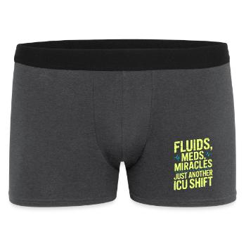 ICU Nurse Fluids Meds Miracles Intensive Care - Men's Boxer Shorts - charcoal grey - Front