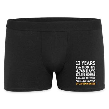 13-Jahres-Geburtstags-Countdown-Design für Jugendliche - Männer Boxer Shorts - Schwarz - Vorne