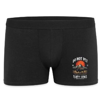Vintage-Büffel Streicheln keine flauschigen Kühe lustige Bisons - Männer Boxer Shorts - Schwarz - Vorne
