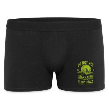 Vintage-Büffel Streicheln keine flauschigen Kühe lustige Bisons - Männer Boxer Shorts - Schwarz - Vorne