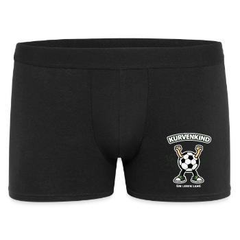 Kurvenkind – Ein Leben lang | Fußball Fan Shirt - Männer Boxer Shorts - Schwarz - Vorne