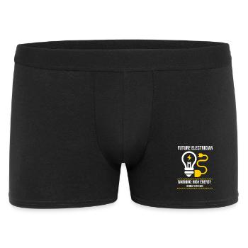 Warning: High Energy – Future Electrician - Männer Boxer Shorts - Schwarz - Vorne
