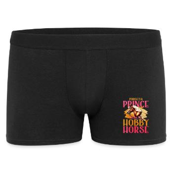 46 Forget A Prince I Take My Hobby Horse - Männer Boxer Shorts - Schwarz - Vorne