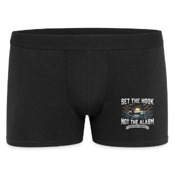 Attrape l’hameçon, pas l’alarme, pêcheur Lever du soleil - Boxer Homme - noir - Devant