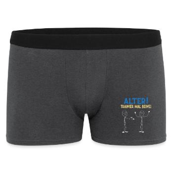 Stick Figure OLD TRAINER TIMES LEGS Drôle - Boxer Homme - charbon - Devant