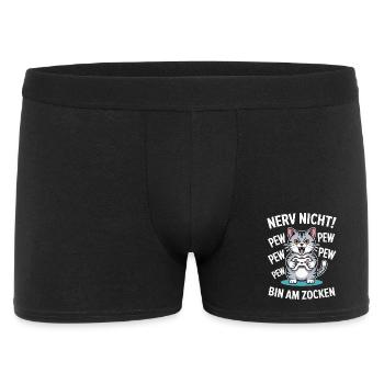 Nerv nicht bin am Zocken Gamer Katze Design - Männer Boxer Shorts - Schwarz - Vorne