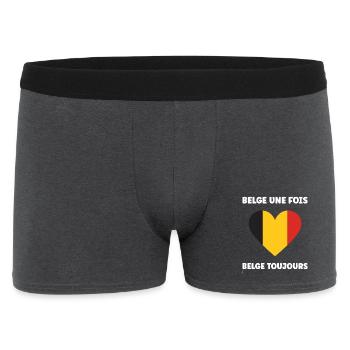 Belgian Heart Tricolor - Men's Boxer Shorts - charcoal grey - Front