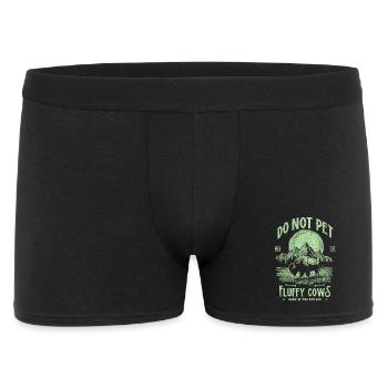 Vintage-Büffel Streicheln keine flauschigen Kühe lustige Bisons - Männer Boxer Shorts - Schwarz - Vorne