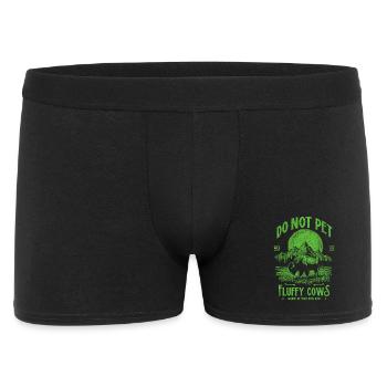 Vintage-Büffel Streicheln keine flauschigen Kühe lustige Bisons - Männer Boxer Shorts - Schwarz - Vorne