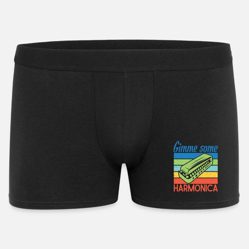 Funny Harmonica Player Gimme Some Harmonica - Männer Boxer Shorts - Schwarz