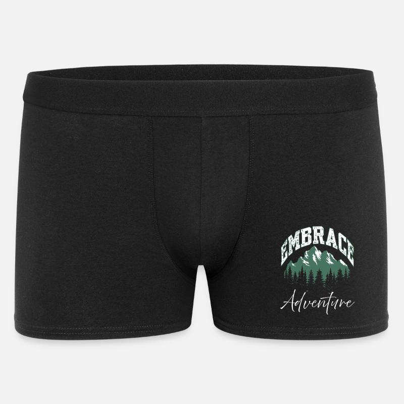 Embrace Adventure Mountain Logo - Men's Boxer Shorts - black