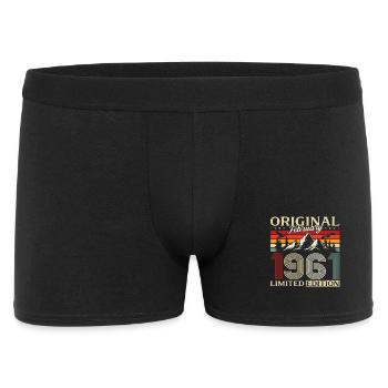 65th Birthday February 1961 Vintage Vintage - Men's Boxer Shorts - black - Front