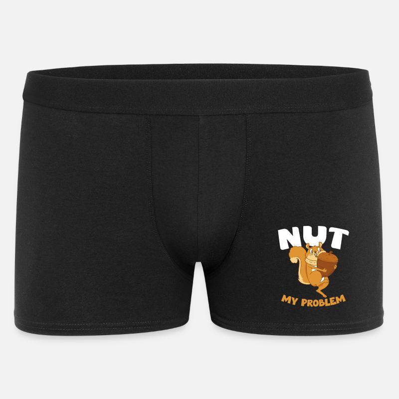 NUT MY PROBLEM Squirrel - Men's Boxer Shorts - black