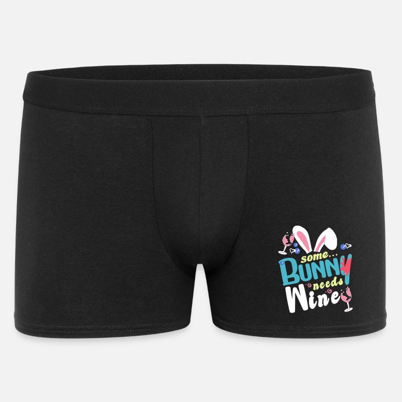 Some rabbit needs some wine - Men's Boxer Shorts - black