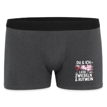 Toi et moi, on aime avec des oignons et du vin rouge pour - Boxer Homme - charbon - Devant