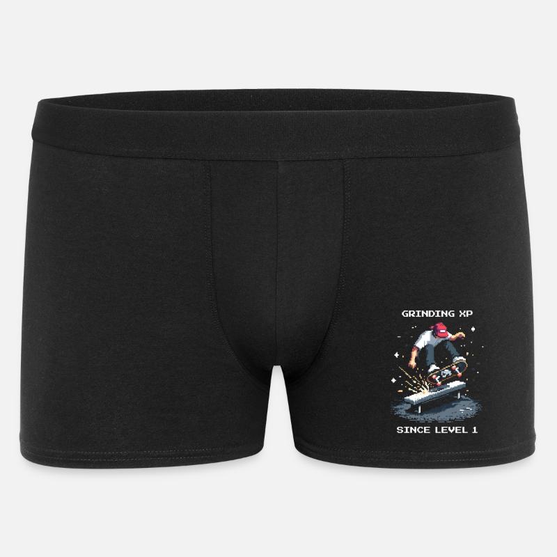 Grinding XP seit Level 1 | Skateboard - Männer Boxer Shorts - Schwarz