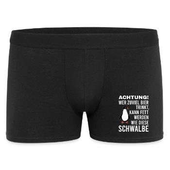 If you drink too much beer Fat Swallow Penguin - Men's Boxer Shorts - black - Front