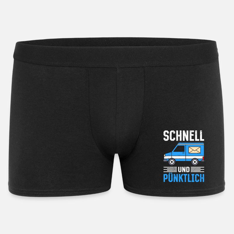 Postman FAST AND PUNCTUAL Fun - Men's Boxer Shorts - black