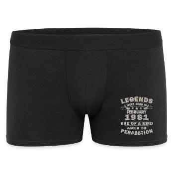Anniversaire février 1961 Cadeau rétro - Boxer Homme - noir - Devant