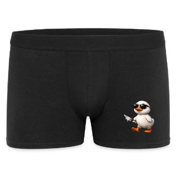 Gangster Duck with Knife & Sunglasses - Men's Boxer Shorts - black - Front