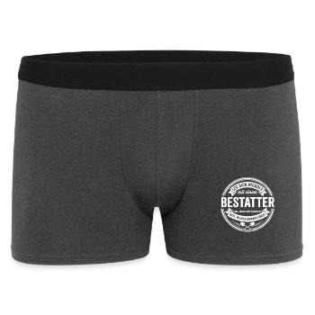 Bestatter Spruch – Orte die niemand findet Design - Männer Boxer Shorts - Anthrazit - Vorne