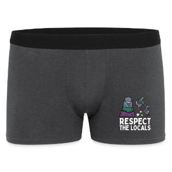 Respect the Locals Pigeons Coo - Men's Boxer Shorts - charcoal grey - Front