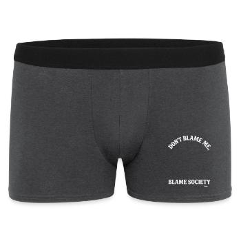 Gib nicht mir die Schuld, aber der Gesellschaft  - Männer Boxer Shorts - Anthrazit - Vorne