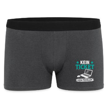 Nerd Computer NO TICKET NO PROBLEM FUNNY - Men's Boxer Shorts - charcoal grey - Front