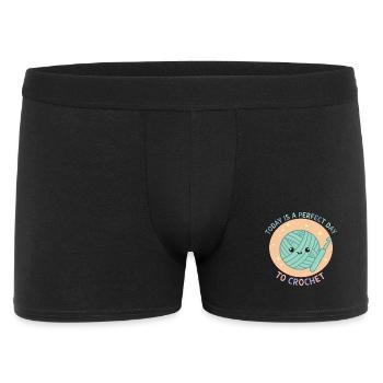 Today Is A Perfect Day To Crochet Funny - Men's Boxer Shorts - black - Front