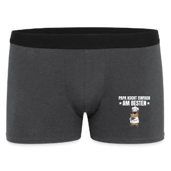 Papa cuisine le mieux - Chef capybara - Boxer Homme - charbon - Devant