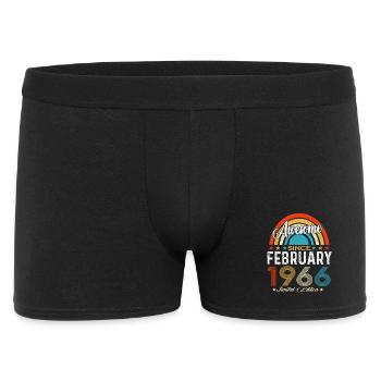 Vintage février 1966 Vintage Rétro Anniversaire - Boxer Homme - noir - Devant