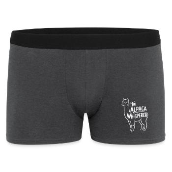  The Alpaca Whisperer Lustiger Spruch Für Alpaka - Männer Boxer Shorts - Anthrazit - Vorne