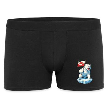 Greenland Flag Greenland Is Not For Sale  - Männer Boxer Shorts - Schwarz - Vorne