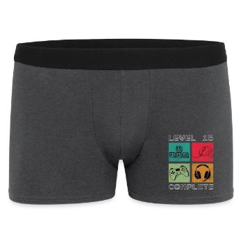 Level 15 complete - Men's Boxer Shorts - charcoal grey - Front