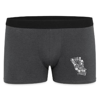 Locomotive Line Art - Men's Boxer Shorts - charcoal grey - Front