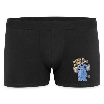 Dick und Durstig Lustiger Spruch Saufen Bier - Männer Boxer Shorts - Schwarz - Vorne