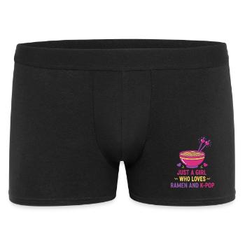 Nur ein Mädchen, das Ramen und koreanische K-Pop-Musik liebt - Männer Boxer Shorts - Schwarz - Vorne