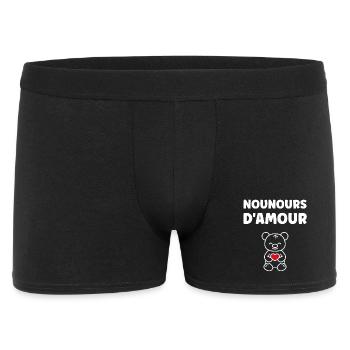 Nounours d'Amour Coeur Rouge - Boxer Homme - noir - Devant