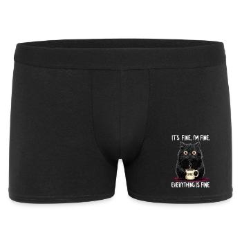 Ça va, je vais bien de l’humour de chat au café - Boxer Homme - noir - Devant