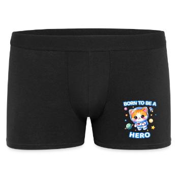 Born to Be a Hero Astronaut Kitten - Male - Men's Boxer Shorts - black - Front