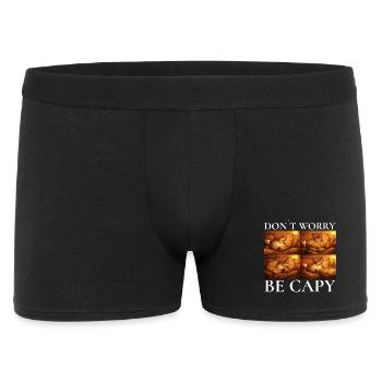Ne vous inquiétez pas, motif pizza capybara - Boxer Homme - noir - Devant