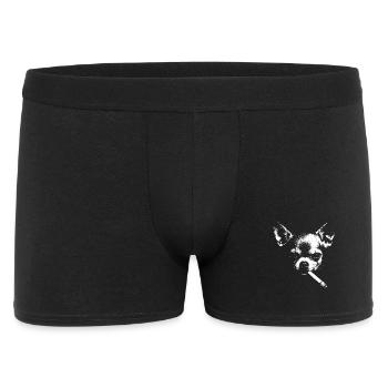 Chihuahua Noir mit Zigarette - Männer Boxer Shorts - Schwarz - Vorne