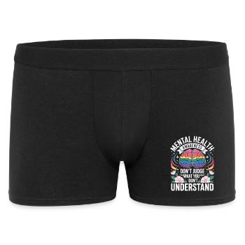 Mentale Gesundheit Regenbogen Gehirn - Männer Boxer Shorts - Schwarz - Vorne
