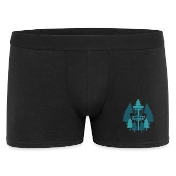Disc-Golf-Korb im Wald Frisbee Golf fliegen - Männer Boxer Shorts - Schwarz - Vorne